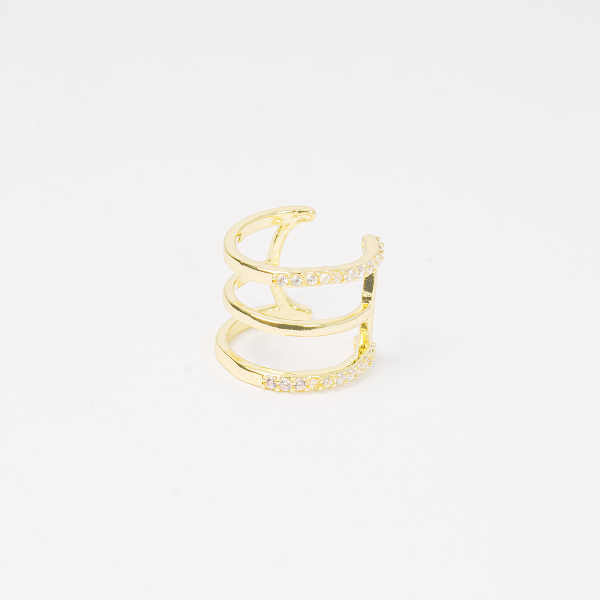 Earcuff dorado 3 niveles