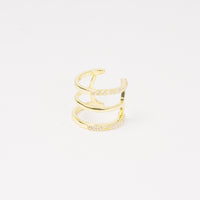 Earcuff dorado 3 niveles vista 1