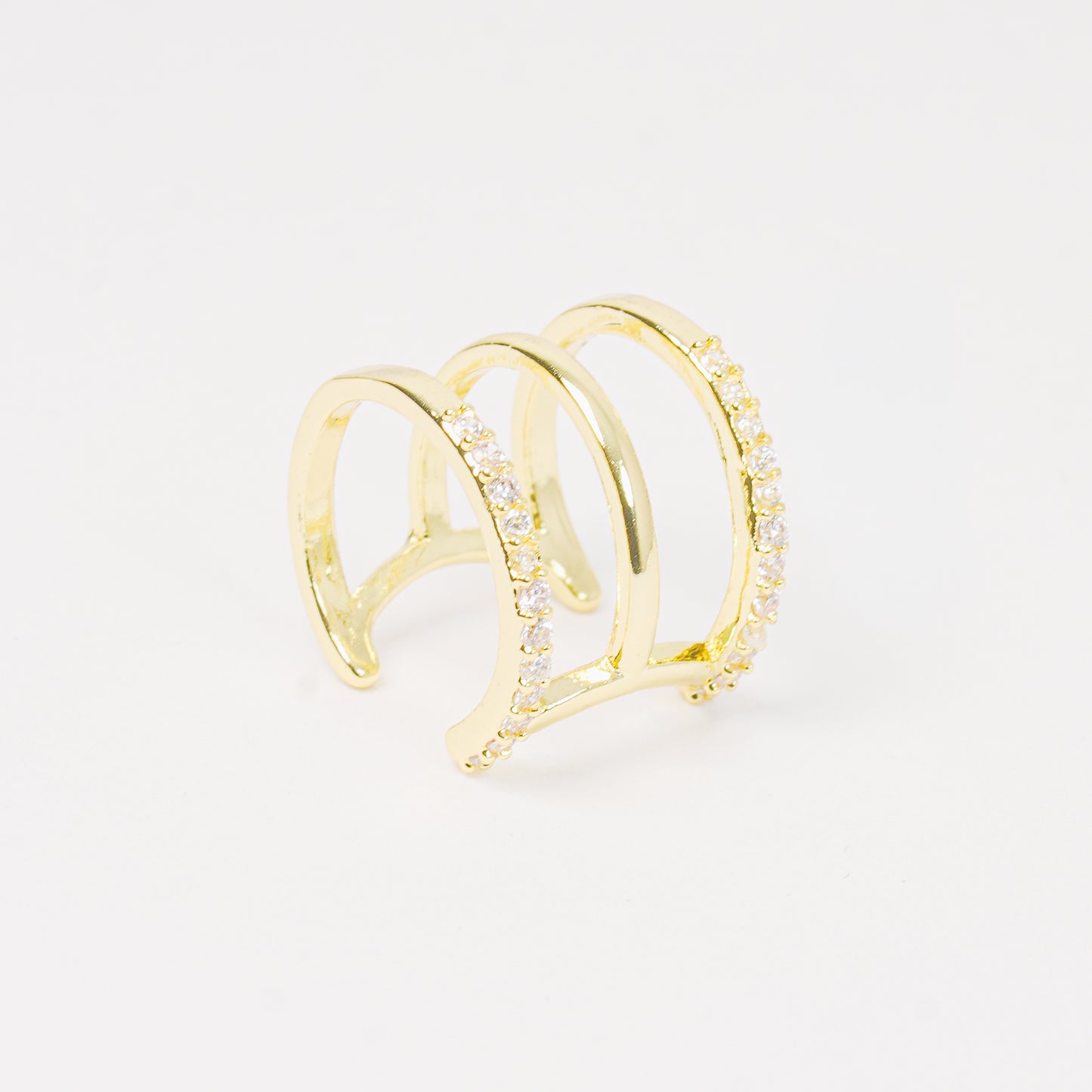 Earcuff dorado 3 niveles