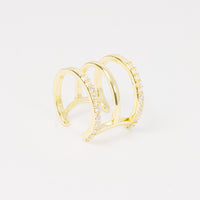 Earcuff dorado 3 niveles vista 2