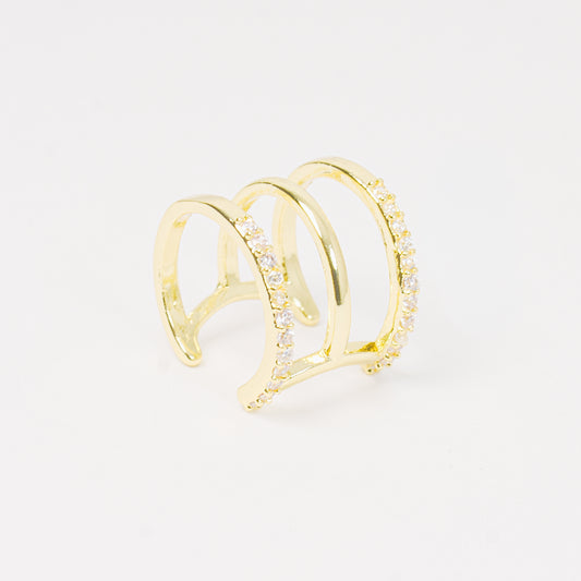 Earcuff dorado 3 niveles