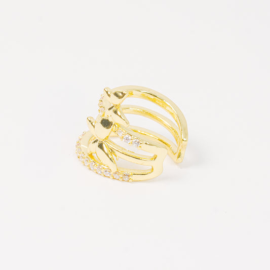 Earcuff dorado 3 aros