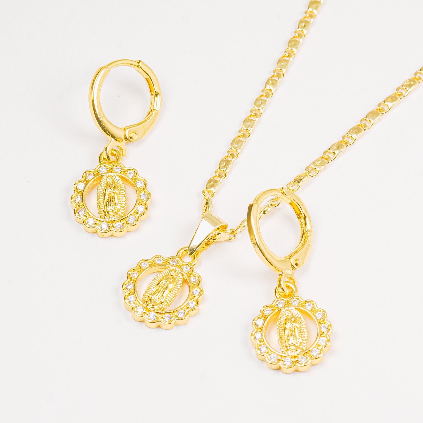 Set Virgen de Guadalupe Dorado