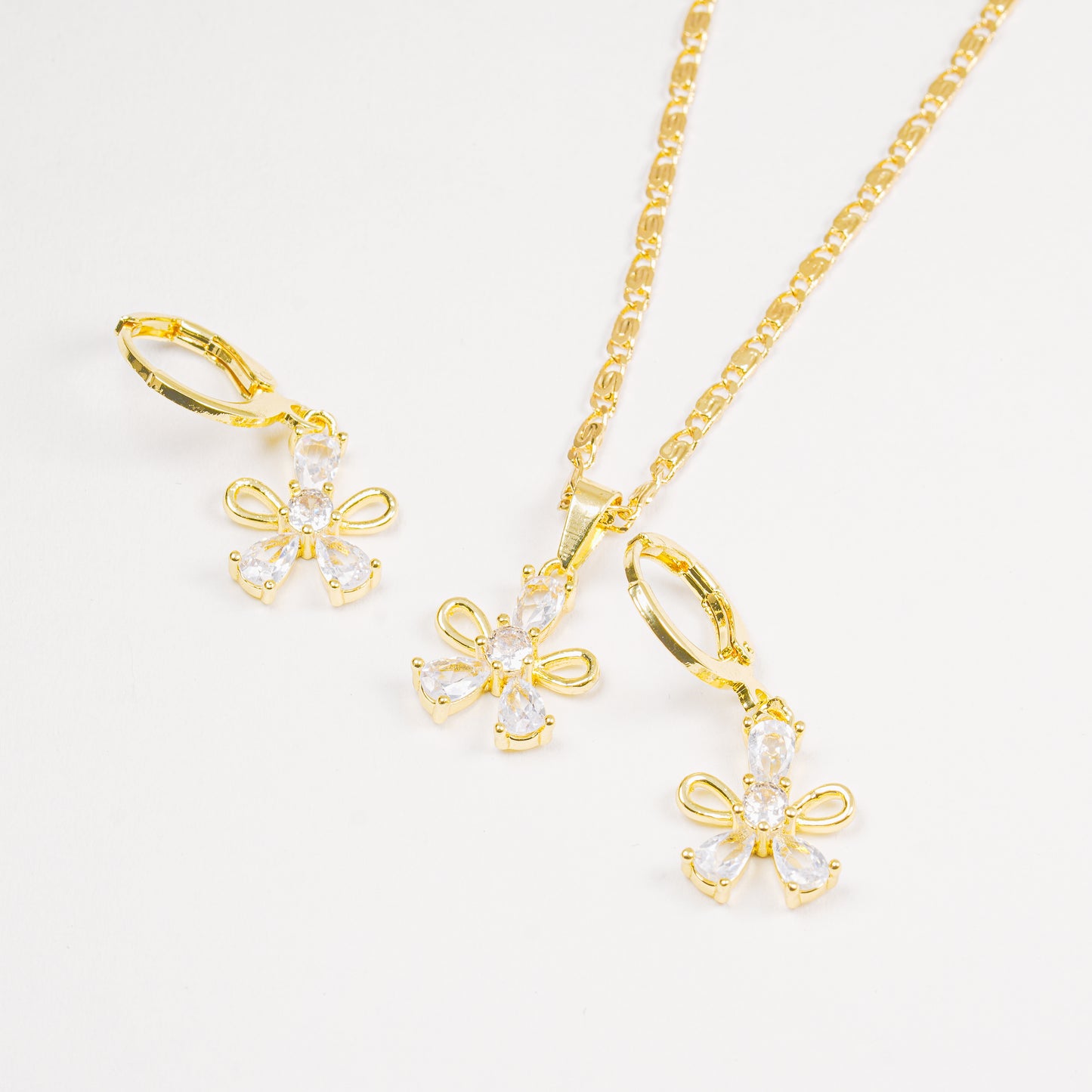 Set Flor Dorado Brillante