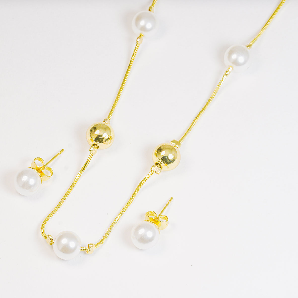 Set Perlas Con Dorado