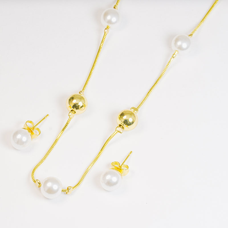 Set Perlas Con Dorado