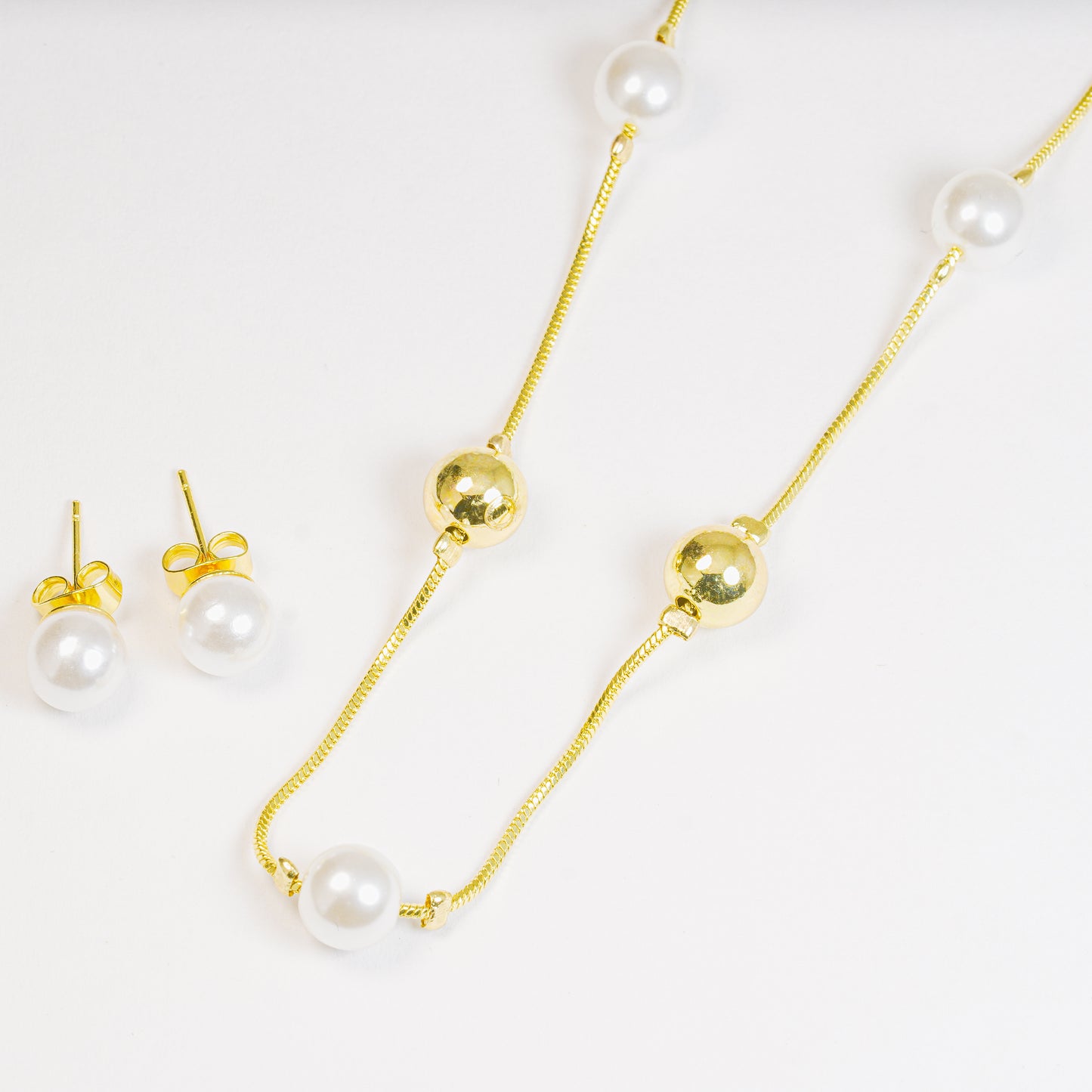 Set Perlas Con Dorado