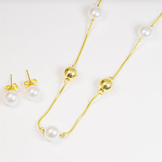 Set Perlas Con Dorado