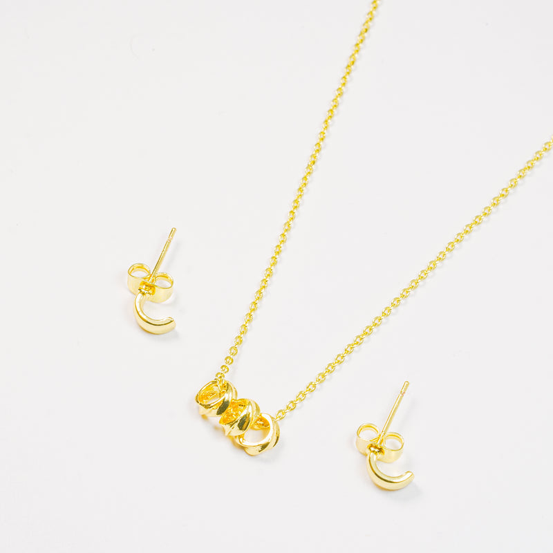 Set En Espiral Dorado