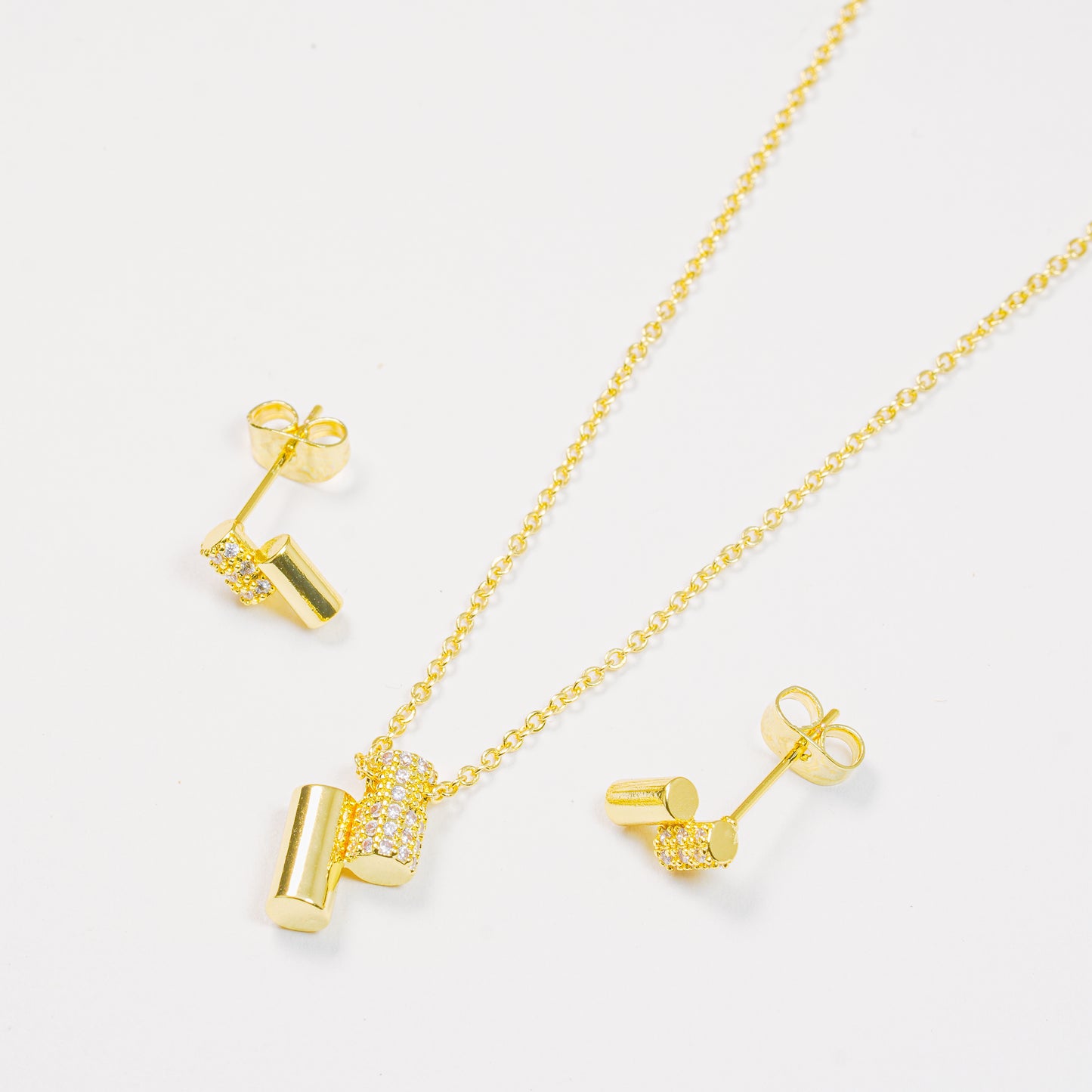 Set Topos Y Cadena Cilindros Dorados