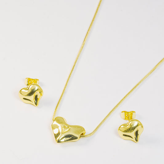 Set collar corazón chunky