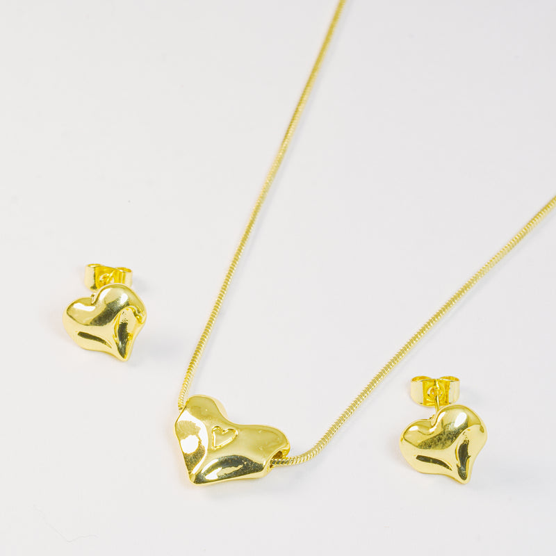 Set collar corazón chunky