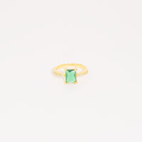 Anillo Dorado Cristal Cuadrado vista 1