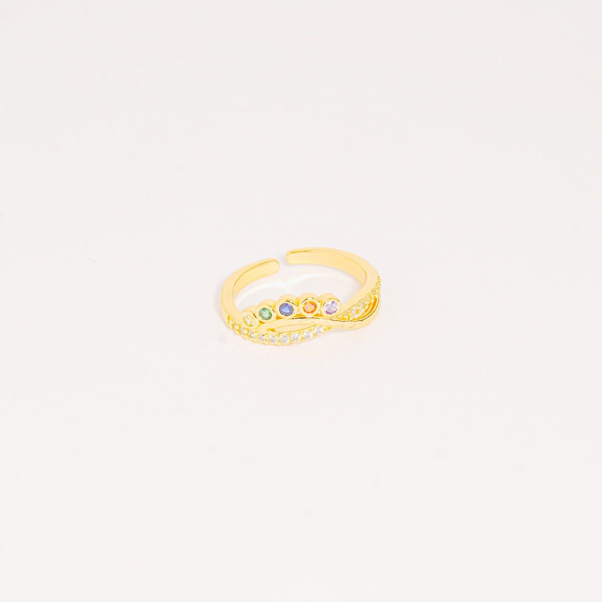 Anillo Dorado Bisel Infinito