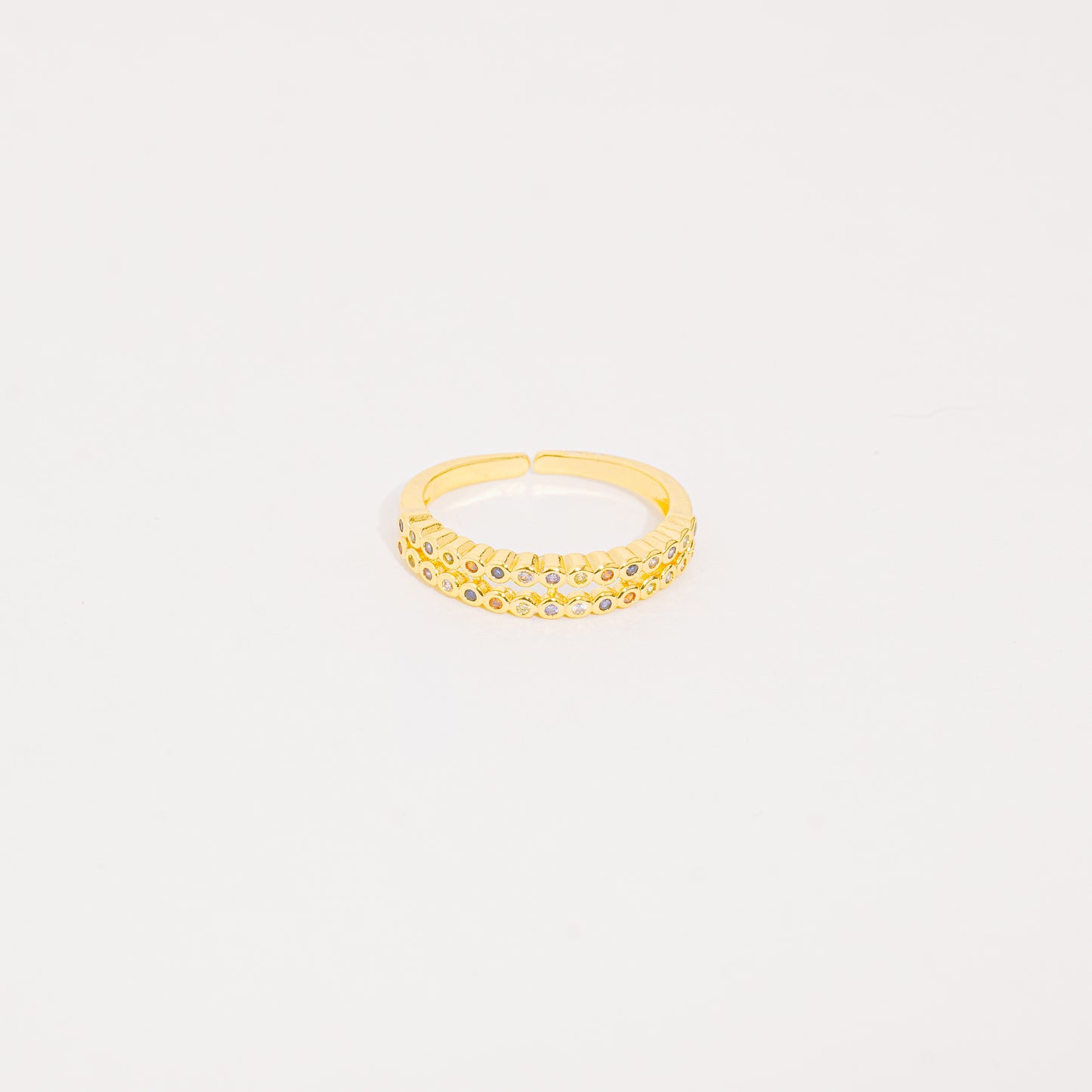 Anillo Biseles Dorados y Circones