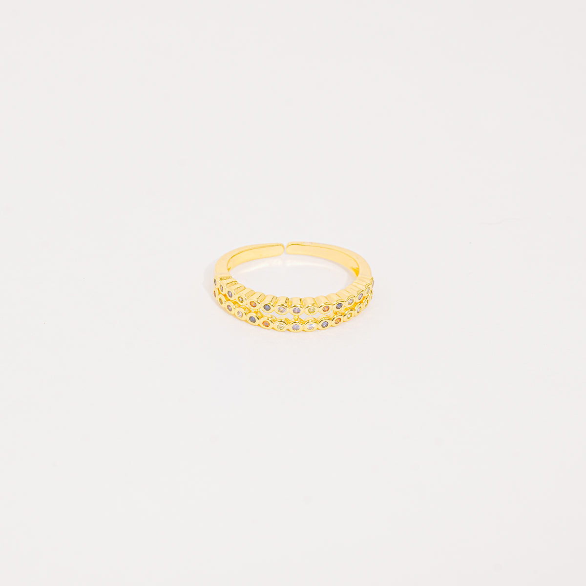 Anillo Biseles Dorados y Circones