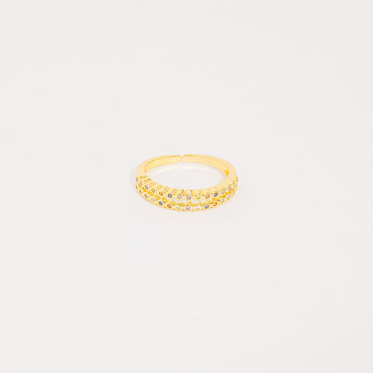 Anillo Biseles Dorados y Circones