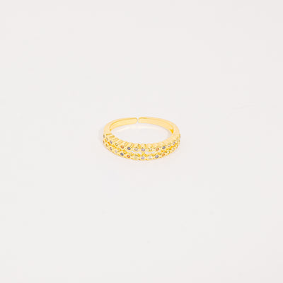 Anillo Biseles Dorados y Circones