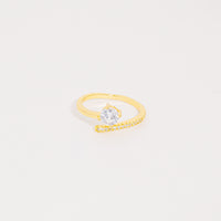 Anillo Dorado Circón Blanco vista 1