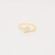Anillo Dorado Circón Blanco