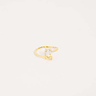 Anillo dorado infinito brillante
