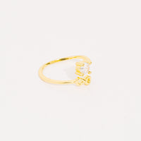 Anillo dorado infinito brillante vista 2