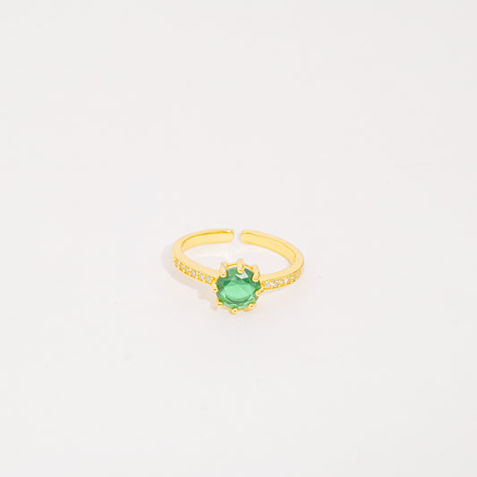 Anillo Dorado Piedra Lux