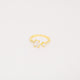 Anillo Dorado Cuadrados Brillantes