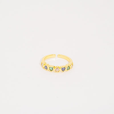 Anillo Dorado Arcoíris Corazón