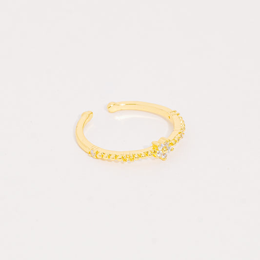 Anillo Dorado Mini Flor