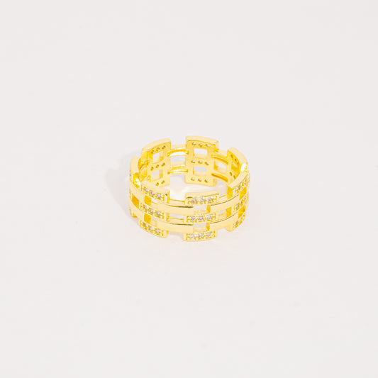 Anillo dorado tejido