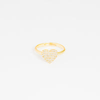 Anillo Dorado Brillo Corazón vista 1