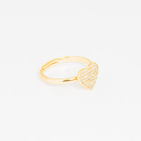 Anillo Dorado Brillo Corazón vista 2