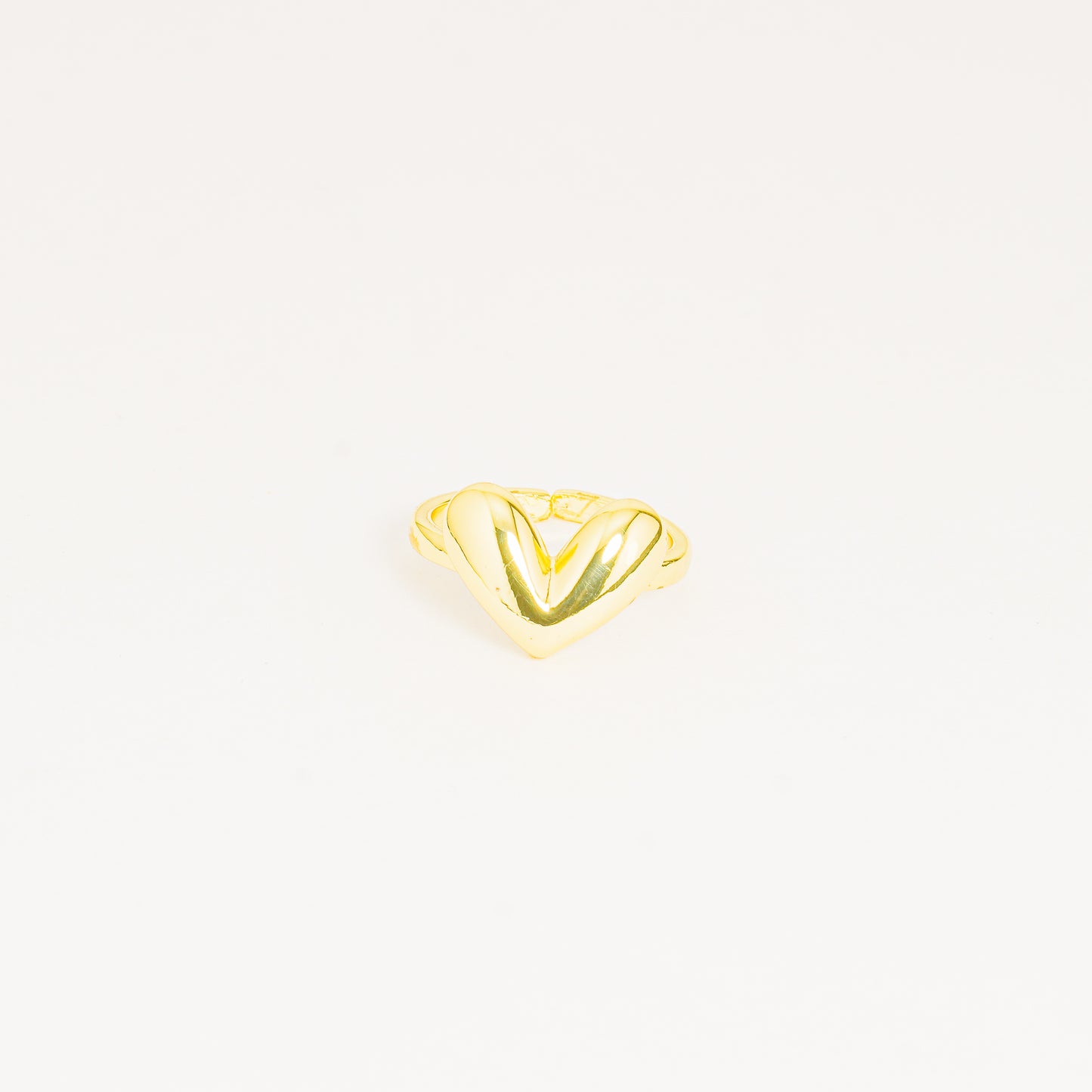 Anillo Chunky Dorado Corazón Alma