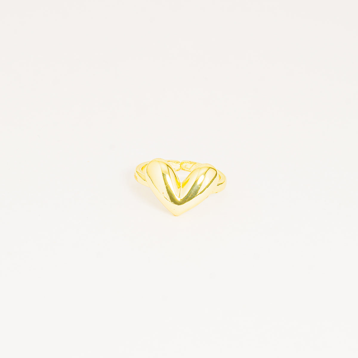 Anillo Chunky Dorado Corazón Alma