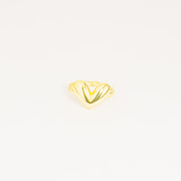 Anillo Chunky Dorado Corazón Alma vista 1