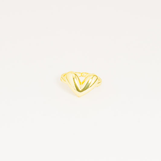 Anillo Chunky Dorado Corazón Alma