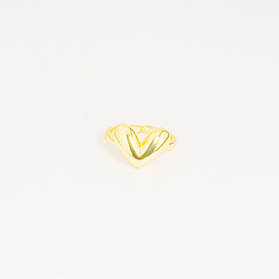 Anillo Chunky Dorado Corazón Alma