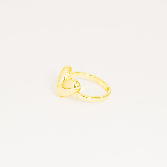 Anillo Chunky Dorado Corazón Alma