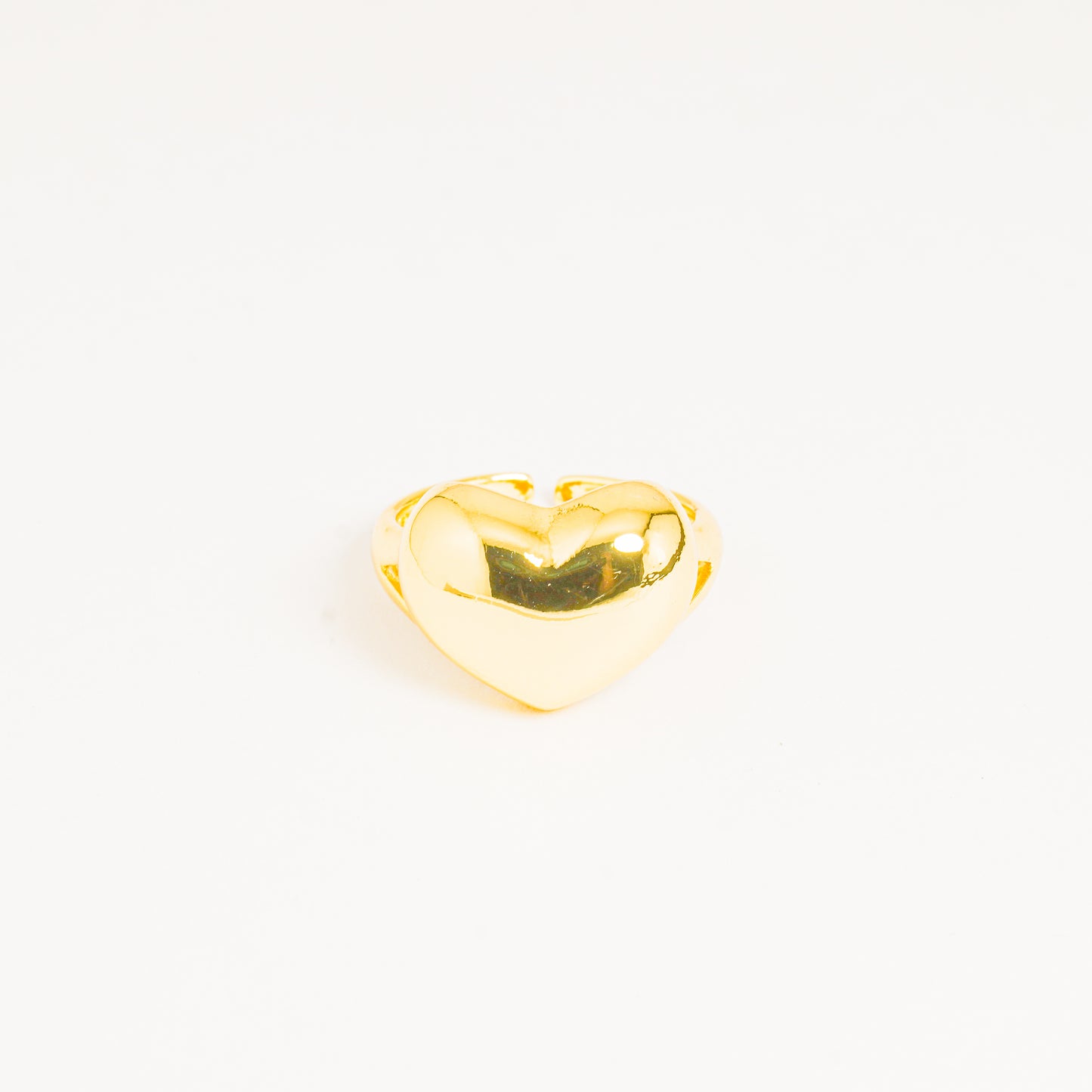 Anillo Chunky Dorado de Corazón