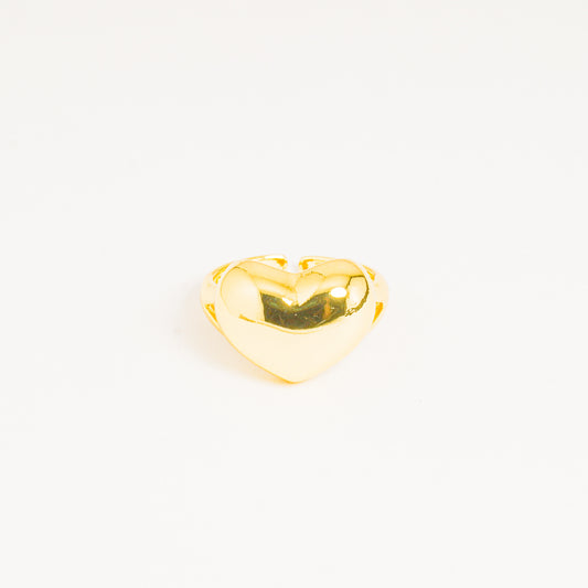 Anillo Chunky Dorado de Corazón