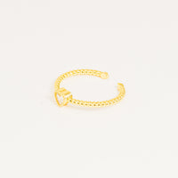Anillo dorado único corazón vista 2