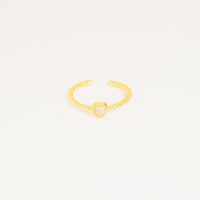 Anillo dorado único corazón vista 1