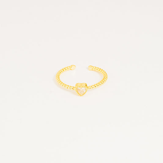 Anillo dorado único corazón