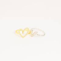 Anillo bicolor corazón vista 1