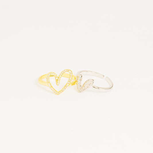 Anillo bicolor corazón