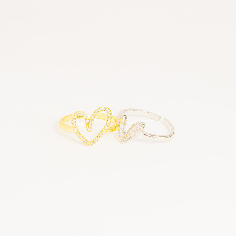 Anillo bicolor corazón
