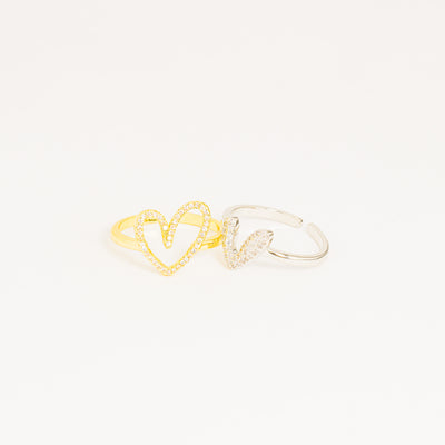 Anillo bicolor corazón