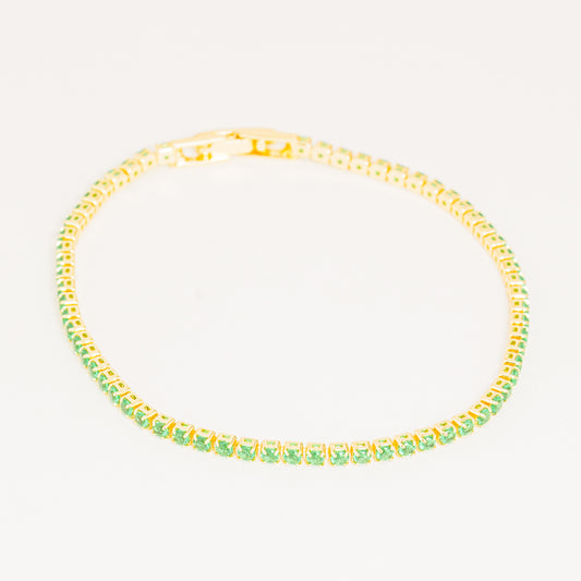 Pulsera Tenis Verde Esmeralda