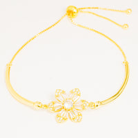 Pulsera Dorada Flor Baguette vista 1